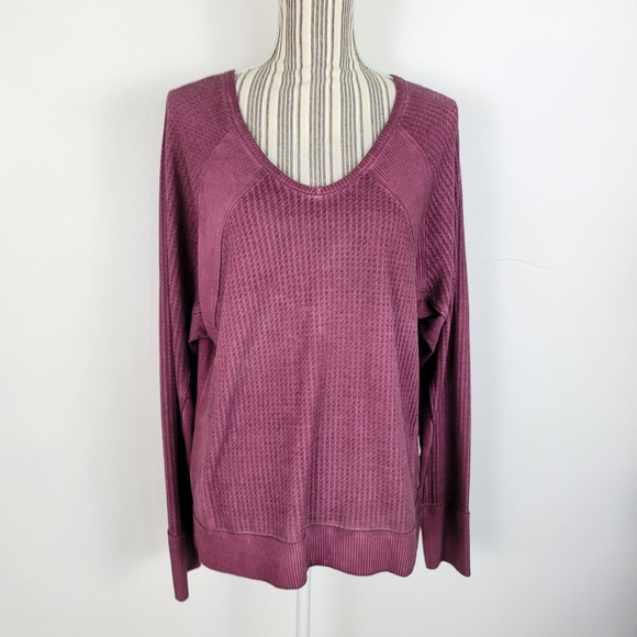 Knox Rose Tops - Knox Rose XL burgundy thermal long sleeve top
